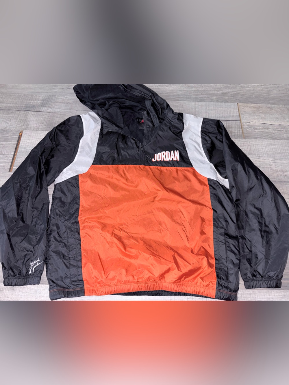 NIKE MEN’S AIR JORDAN FLIGHT HOODED WOVEN JACKET windbreaker pullover jacket